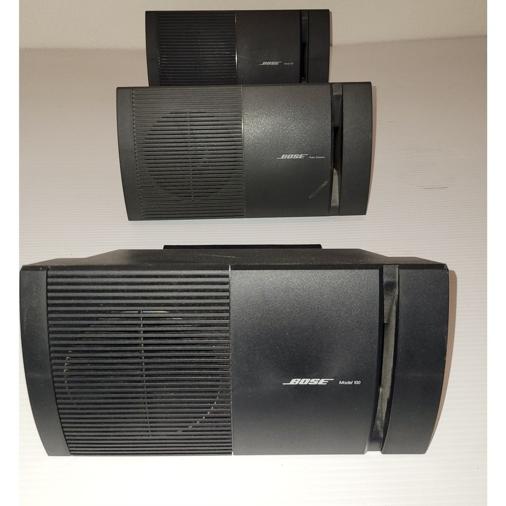 Set of 3‎ Bose Surround Sound V100 Speakers Black Tested